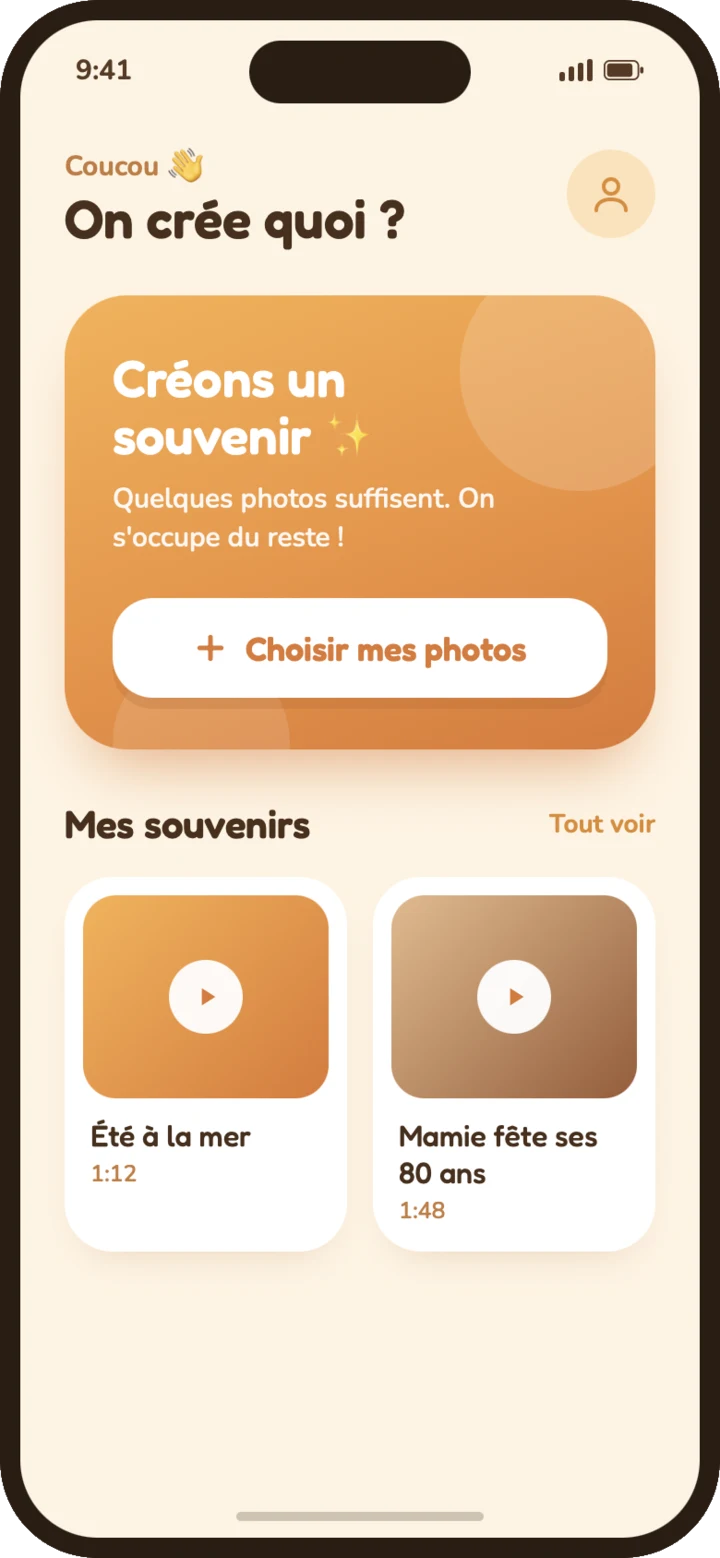 Die Souveneo App auf einem iPhone